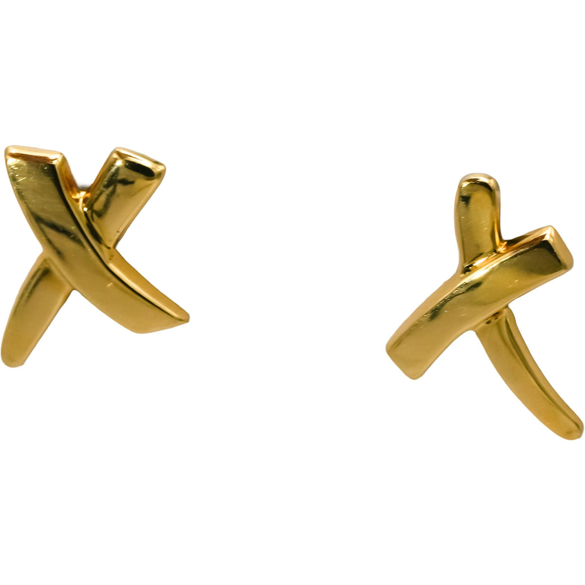 TIFFANY & CO. 18k Yellow Gold Paloma Picasso Graffiti X Stud Earrings