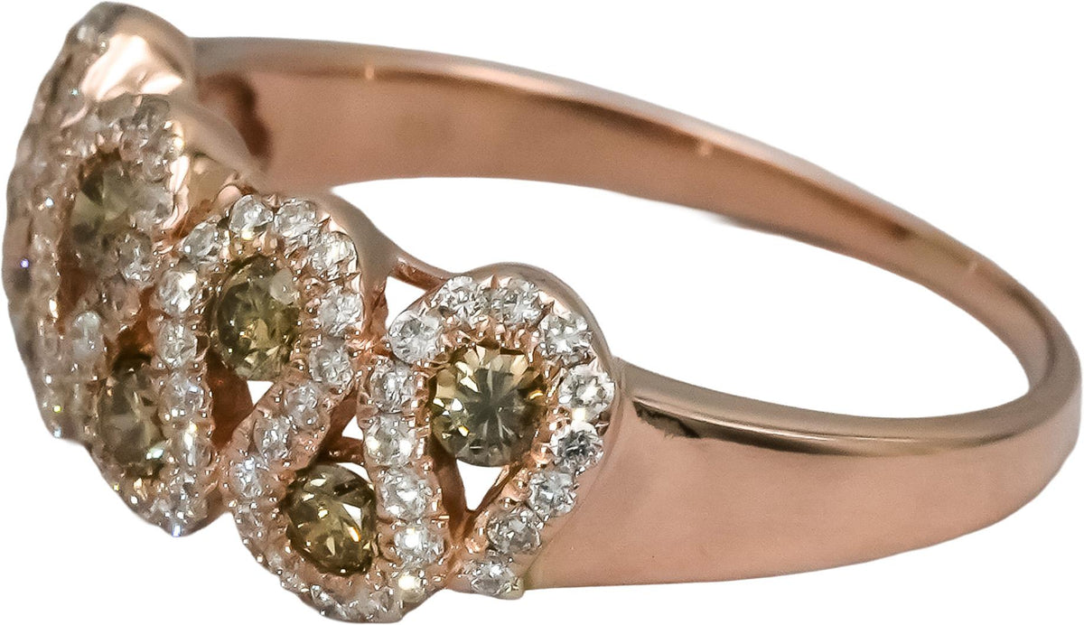 14k Rose Gold VS Natural Diamond Band Ring 1.0CT Size 6.75