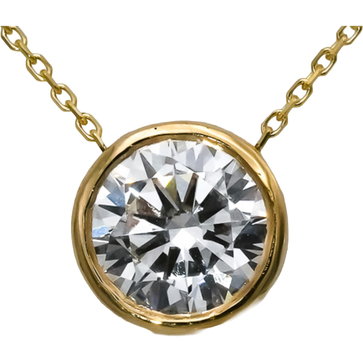14k Yellow Gold VS Round Lab-Grown Diamond Solitaire Pendant Necklace 2.51CT