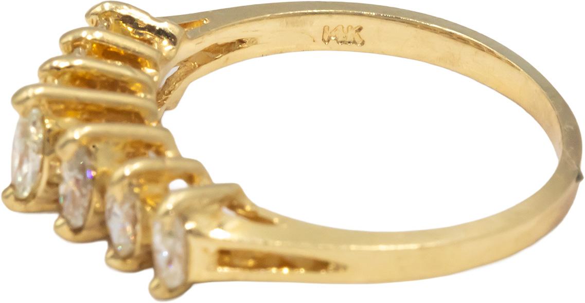 14k Yellow Gold 0.80CT VS Marquise Cut Diamond Band Ring Size 6