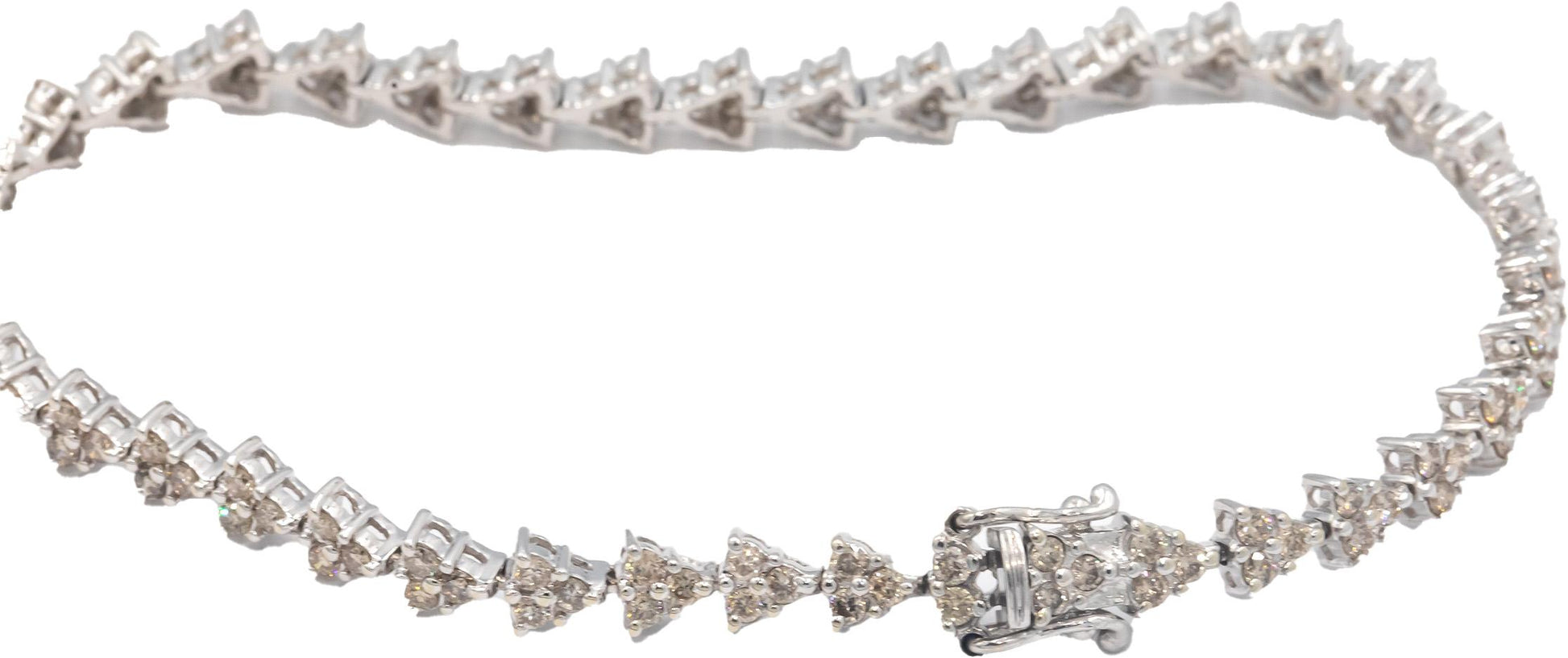 14k White Gold 2.20CT Diamond Fancy Tennis Bracelet