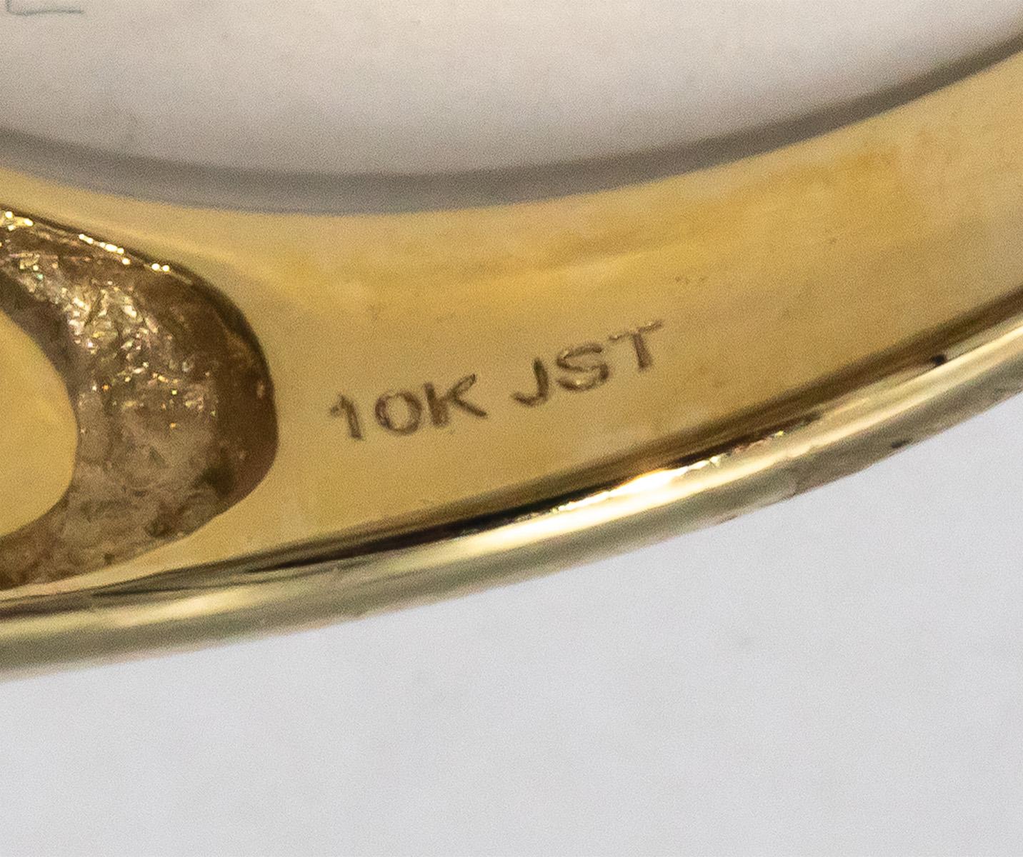 10k Yellow Gold 1.0CT Diamond Muti-Row Band Ring Size 7