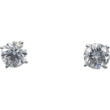 Diamond 14k White Gold Jewelry Round Cut Stud Earrings 4.04CT