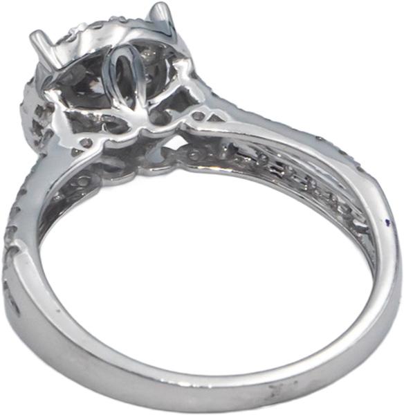 14k White Gold 0.75CT Diamond Cluster Halo Engagement Ring Size 7