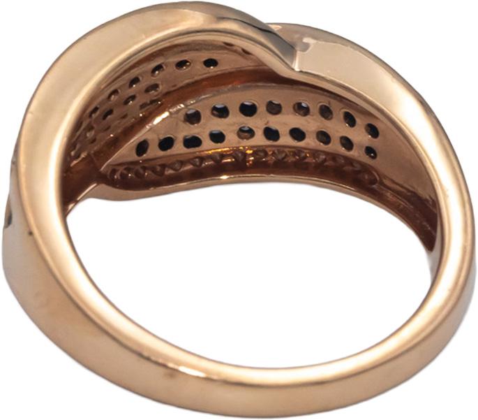 14k Rose Gold White and Brown Round Diamond Crossover Ring 0.30CT Size 7