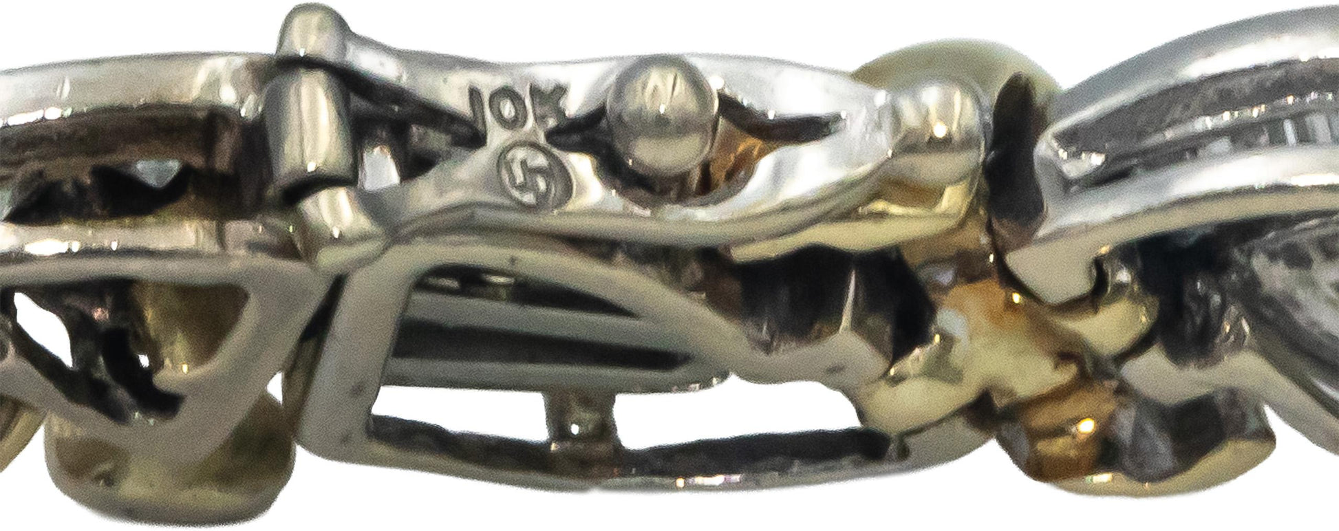 10k White & Yellow Gold Diamond Fancy Link Bracelet 3.0CT