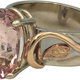 14k White & Rose Gold Pink Tourmaline Floral Ring 6.0CT Size 6
