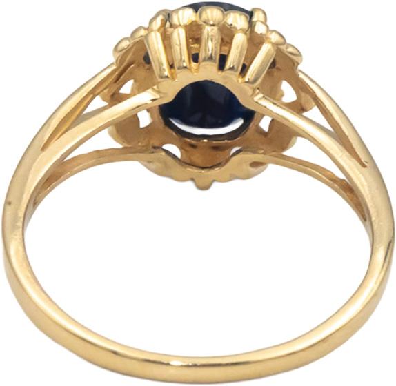 14k Yellow Gold 1.75CT Oval Cut Blue Sapphire Solitaire Ring Size 7.75