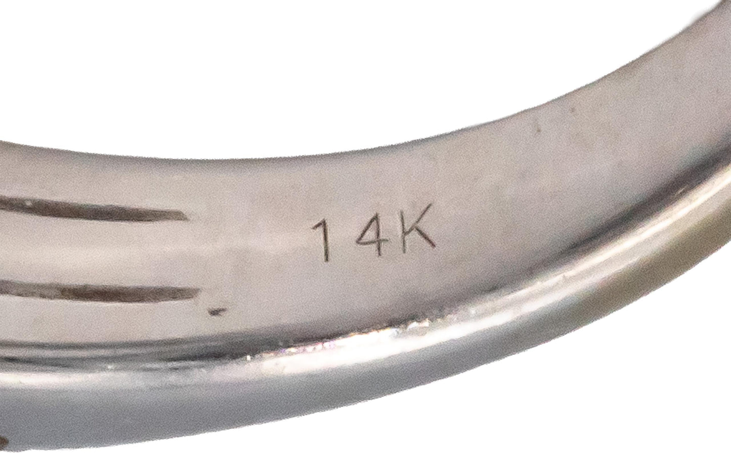 14k White Gold Diamond Engagement Ring 0.90CT w/ 0.40CT Center Size 6