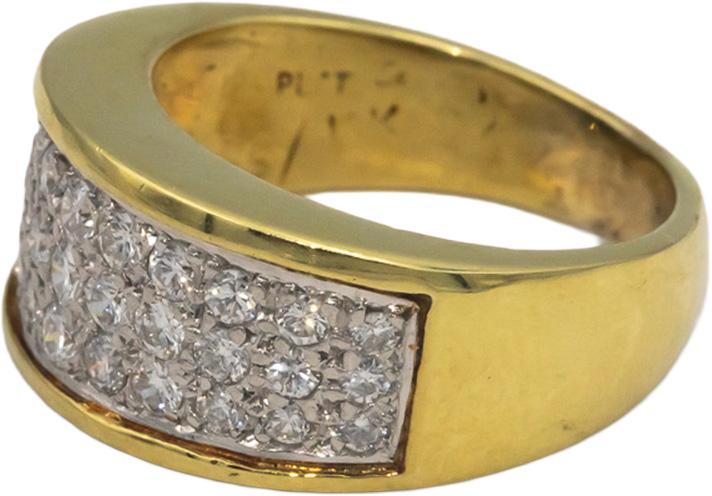 18k Gold & Platinum 0.60CT Round Cut Diamond Cluster Band Ring Size 5