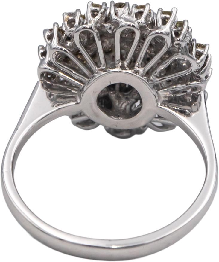 18k White Gold 1.05CT Diamond Cluster Cocktail Ring Size 8.5