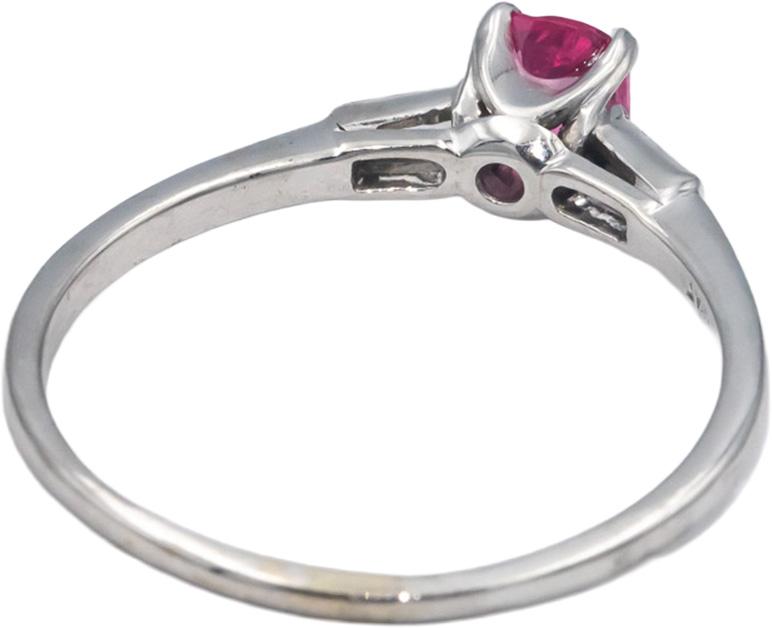 Platinum Jewelry 0.85CT Diamond and Pink Sapphire Ring Size 10.5