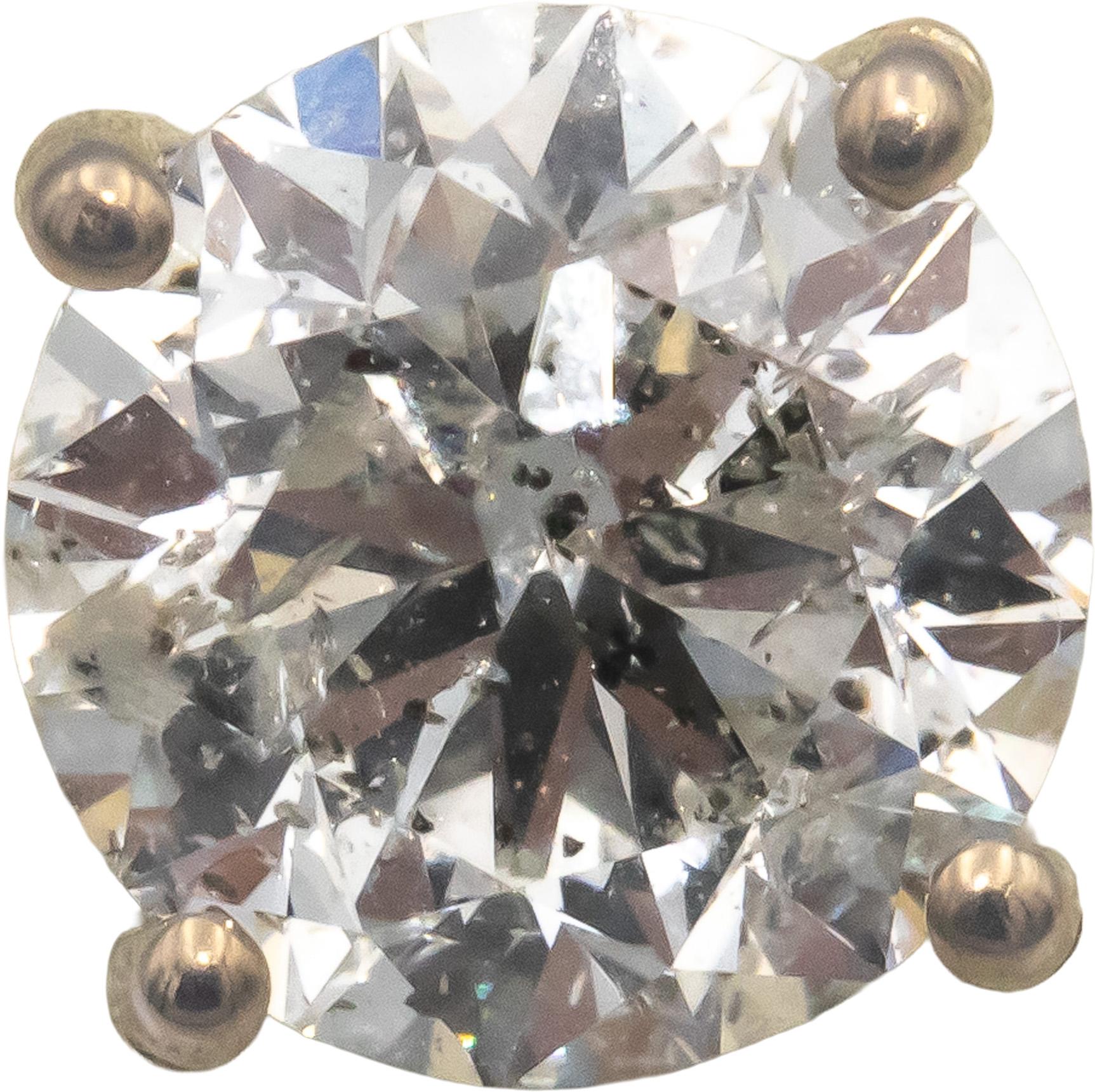 Round Cut Diamond 14k White Gold Jewelry Stud Earrings 4.01CT