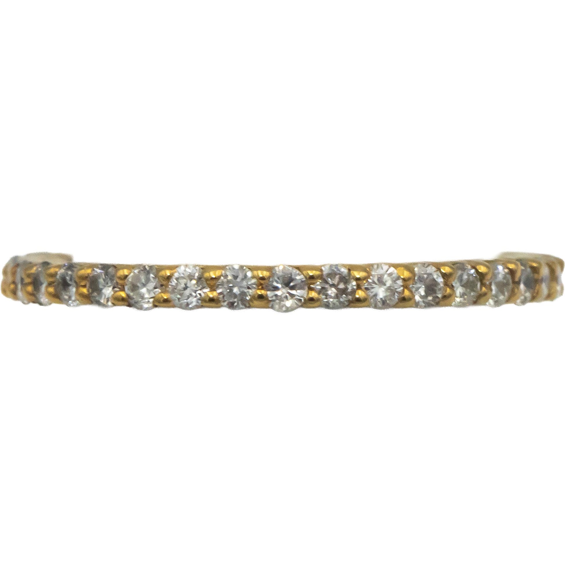 18k Yellow Gold 0.75CT Round Cut Diamond Eternity Stackable Band Ring Size 6