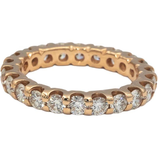 14k Rose Gold 2.25CT VS Round Cut Diamond Eternity Band Ring Size 6.75