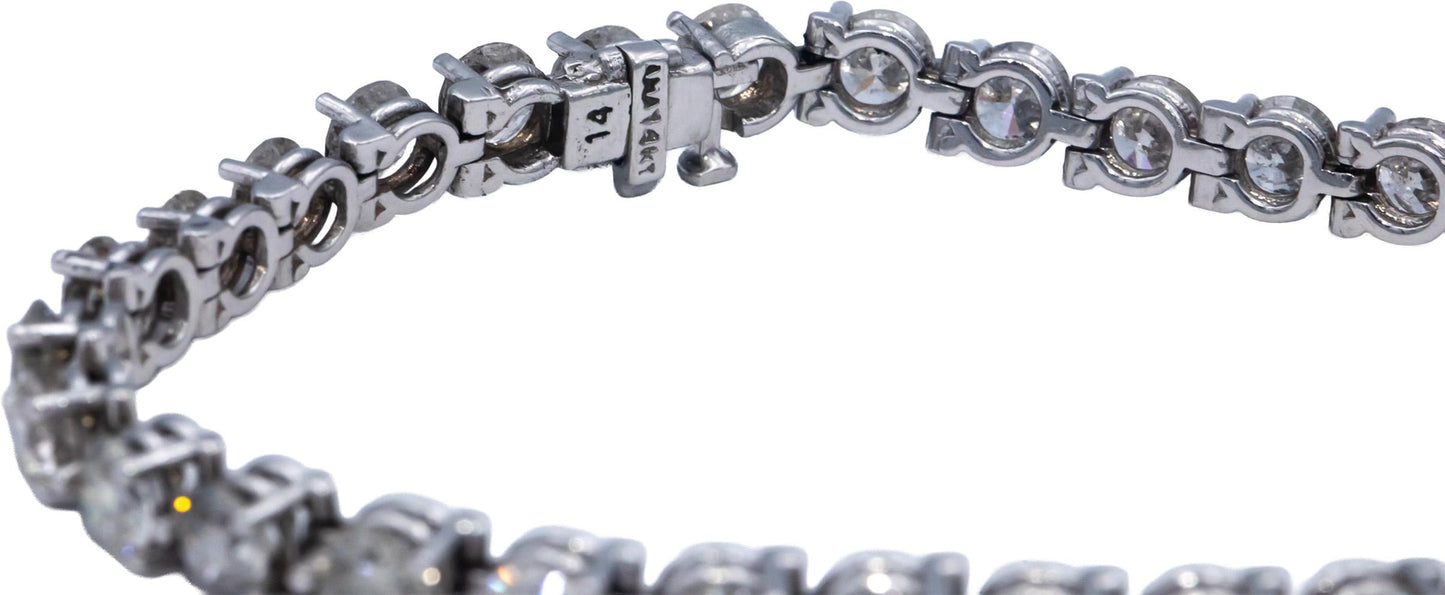 Diamond 14k White Gold Jewelry Round Cut Tennis Bracelet 18.03CT
