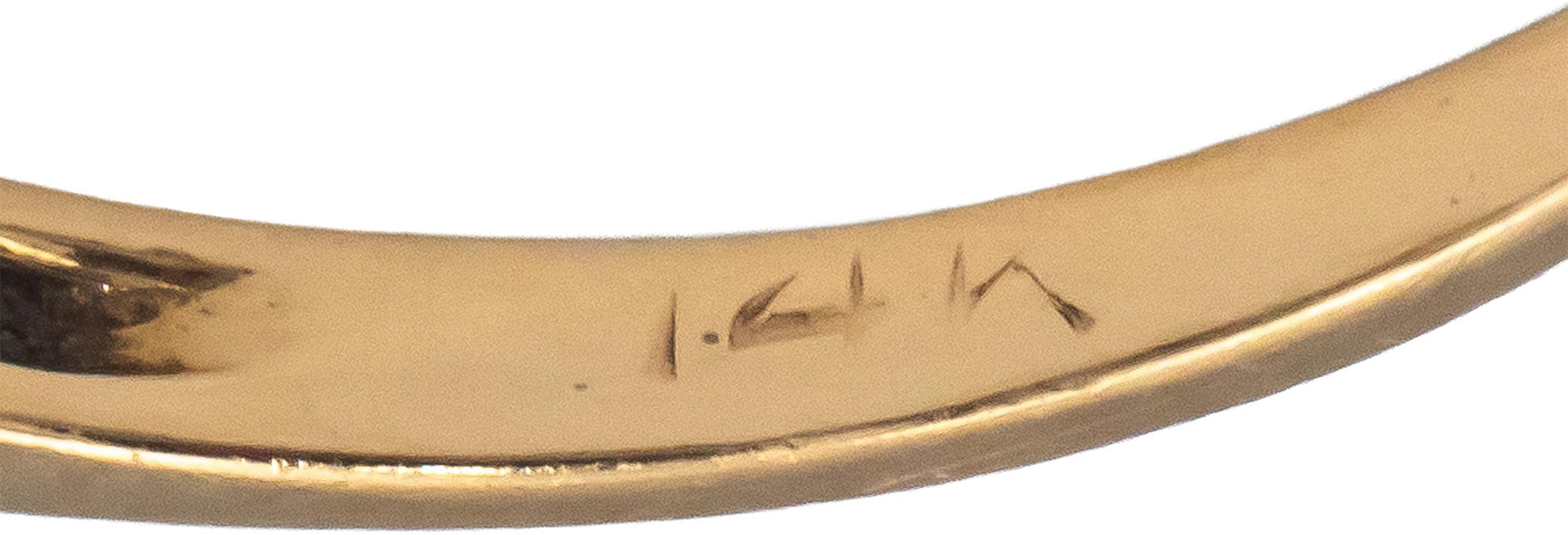 Antique Vintage 14k White & Yellow Gold Round Cut Diamond Ring 0.25CT Size 8.25