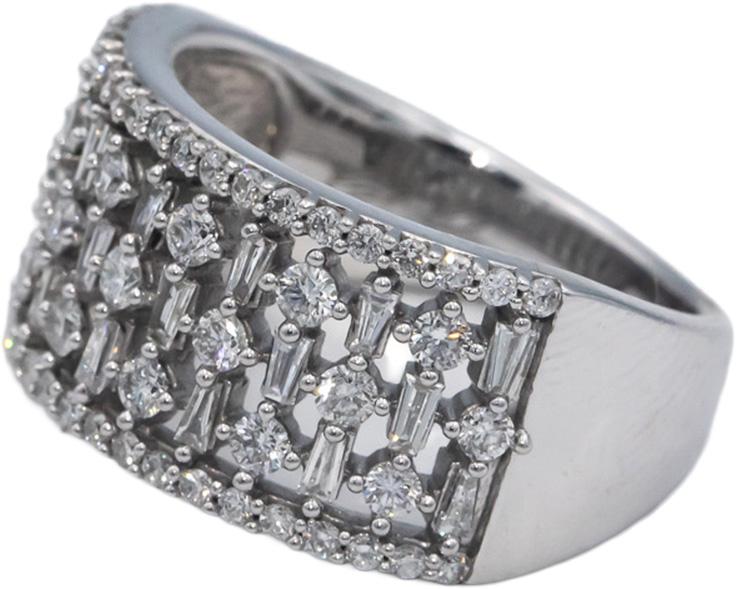 Marilyn Monroe Collection 10k White Gold 1.0CT Diamond Wide Band Ring Size 6.5