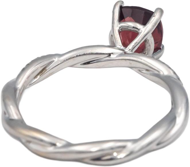 14k White Gold Jewelry 1.33CT Diamond and Garnet Ring Size 6.5
