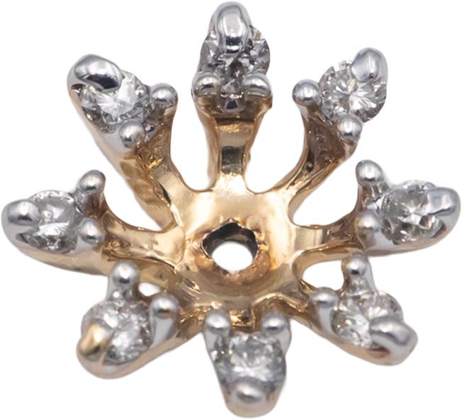 14k Yellow Gold 0.25CT VS Round Cut Diamond Stud Earring jacket Enhancers
