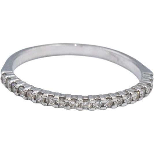 10k White Gold 0.20CT Round Cut Diamond Band Ring Size 5.5