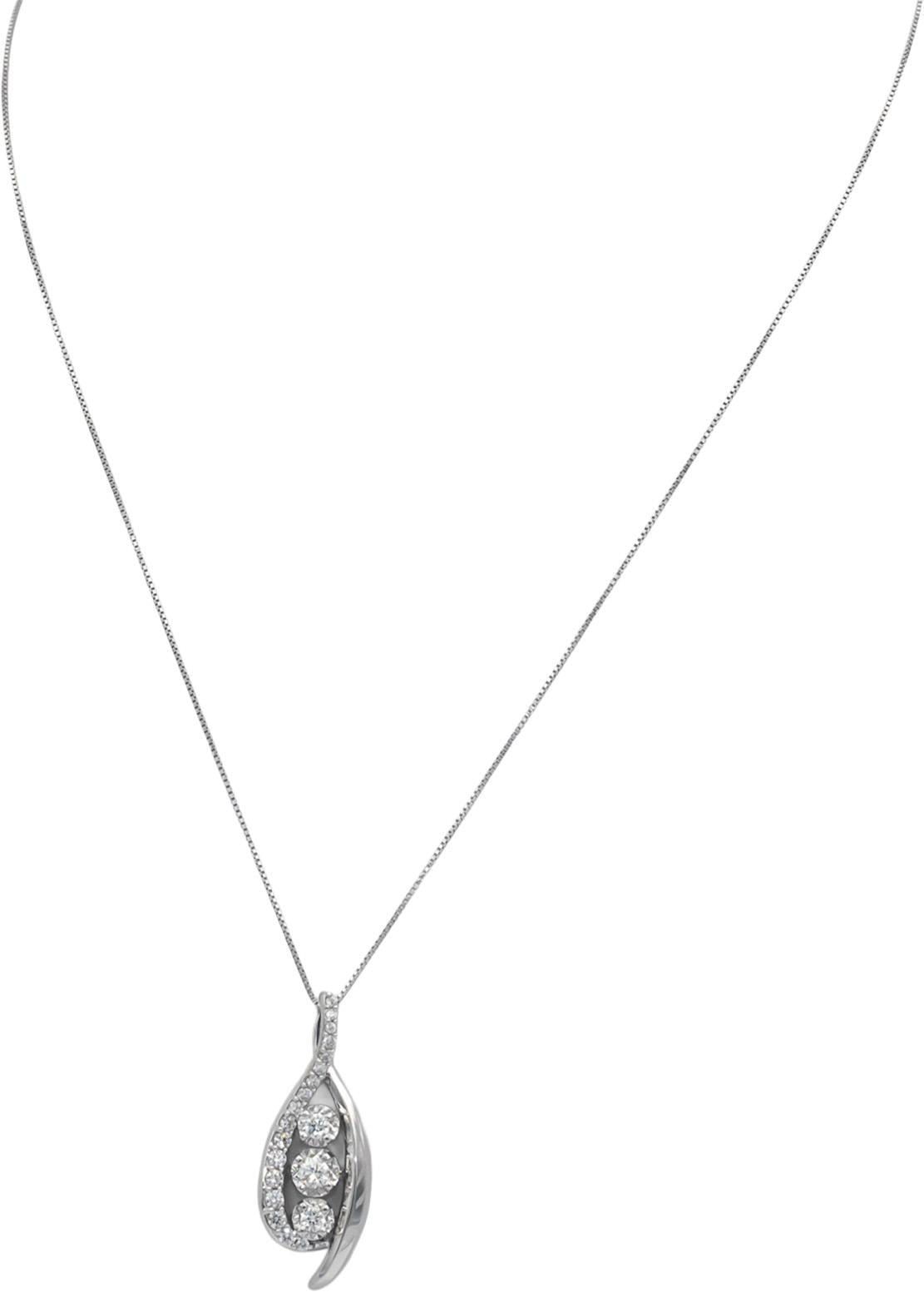 14k White Gold Jewelry 0.50CT VS Round Cut Diamond Pendant Necklace
