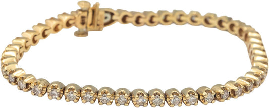 14k Yellow Gold Jewelry VS Round Cut Diamond Tennis Bracelet 2.0CT