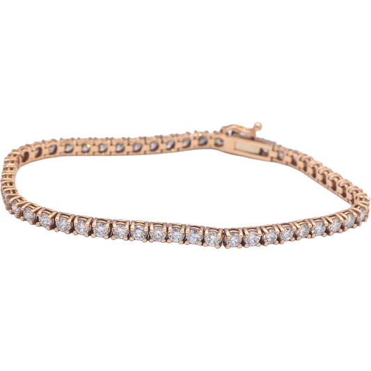 14k Rose Gold Jewelry Round Cut Prong Set Diamond Tennis Bracelet 5.06CT