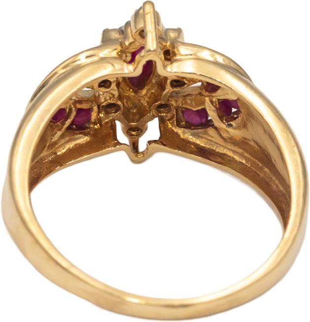 10k Yellow Gold Jewelry 0.50CT Ruby and Diamond Cocktail Ring Size 8