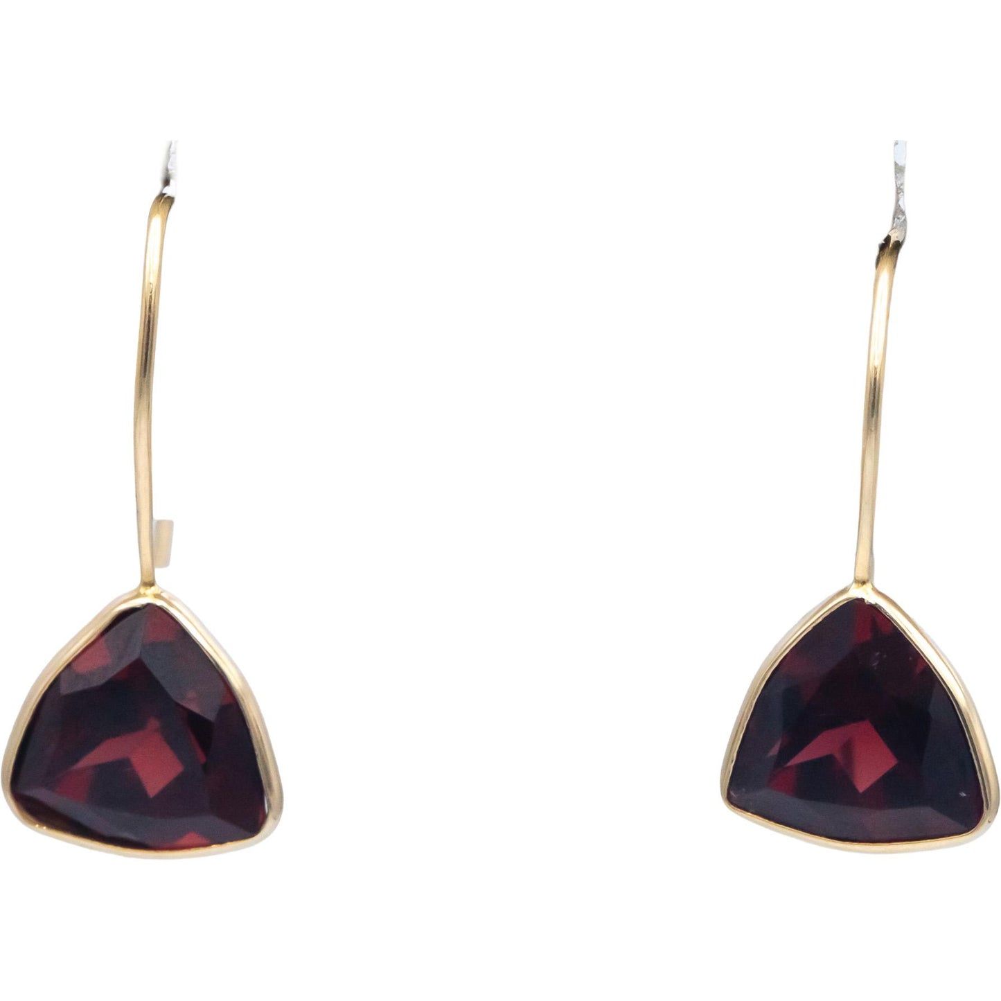 14k Yellow Gold Jewelry 3.0CT Trillion Cut Garnet Dangle Earrings