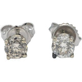14k White Gold Round Diamond Stud Earrings 1.34CT
