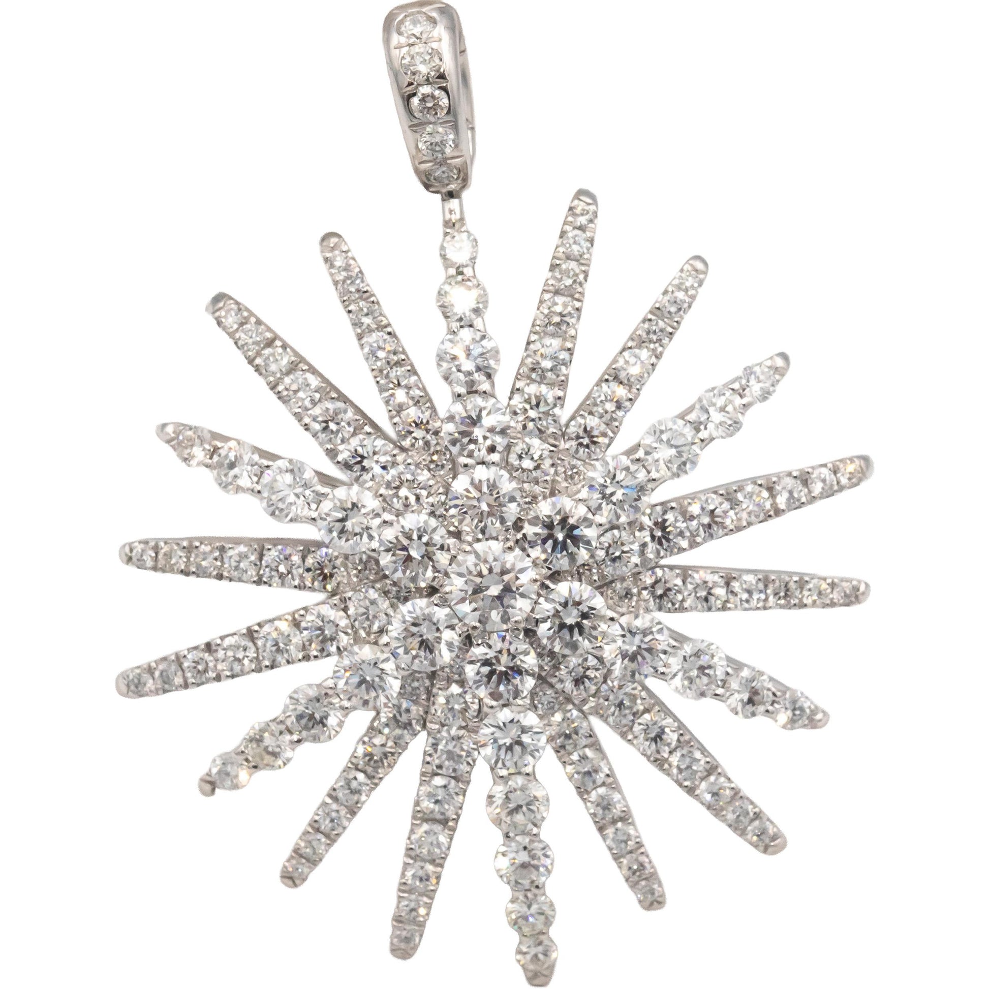 DAVID YURMAN 18k White Gold VS Diamond Starburst Pendant $12,800 Retail 3.43CT