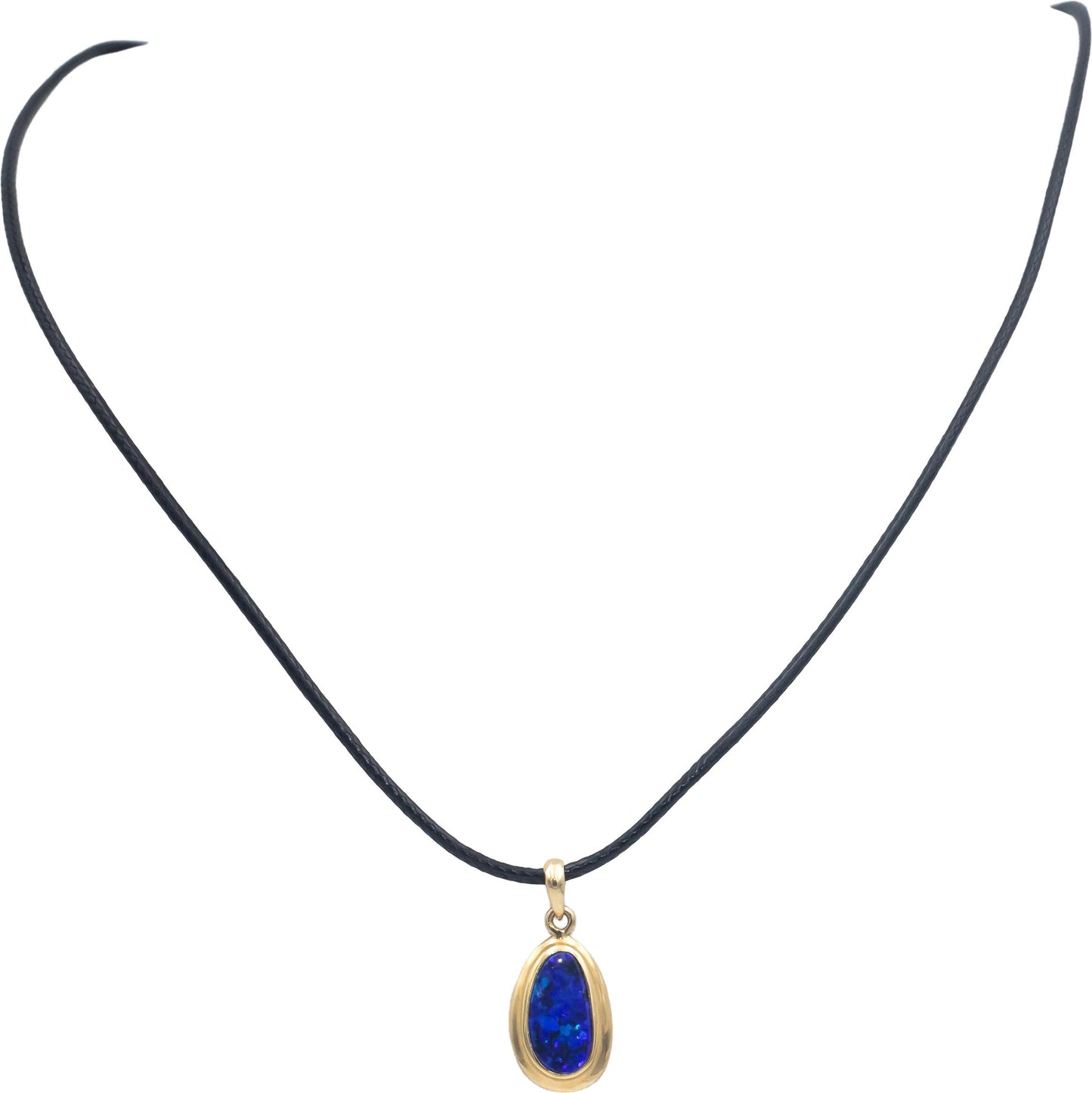 14k Yellow Gold Jewelry 1.50CT Bezel Set Opal Solitaire Pendant Necklace