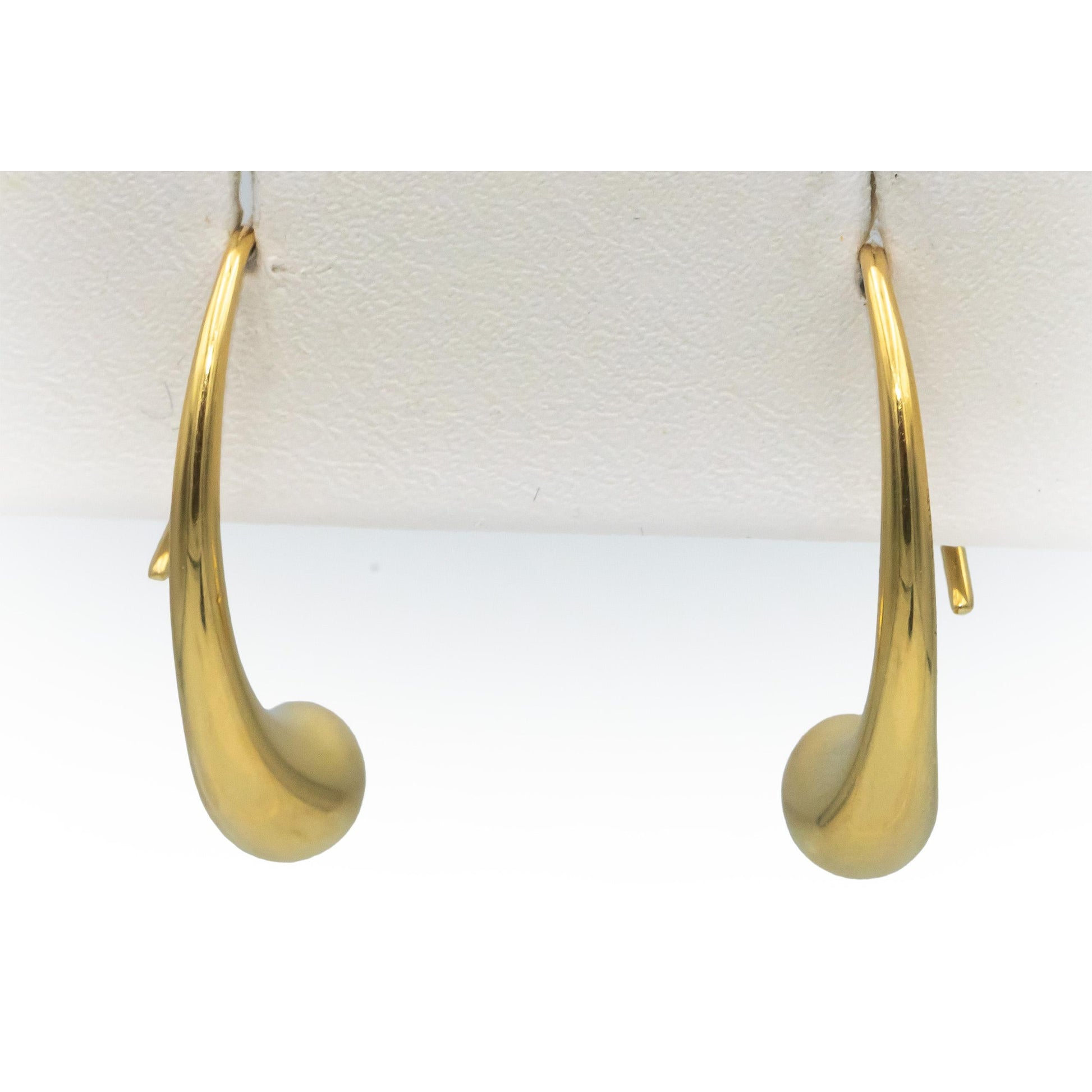 TIFFANY & CO. 18k Yellow Gold Elsa Peretti Teardrop Earrings w/ Box