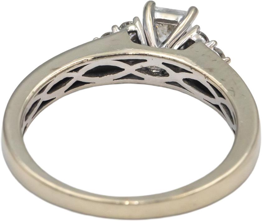 Diamond 14k White Gold Engagement Ring 0.50CT w/ 0.33CT Center Size 7