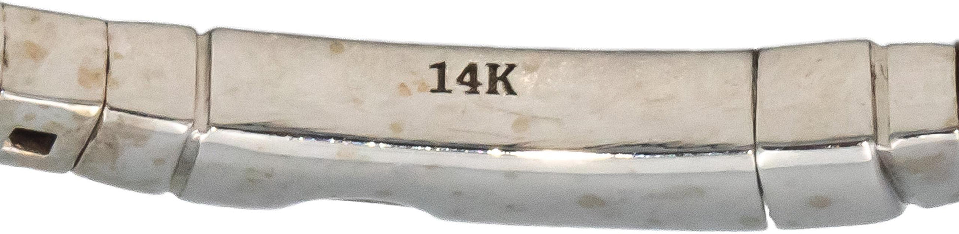 14k White Gold VS Round Diamond Semi-Flexible 1/2 Around Bangle Bracelet 1.0CT
