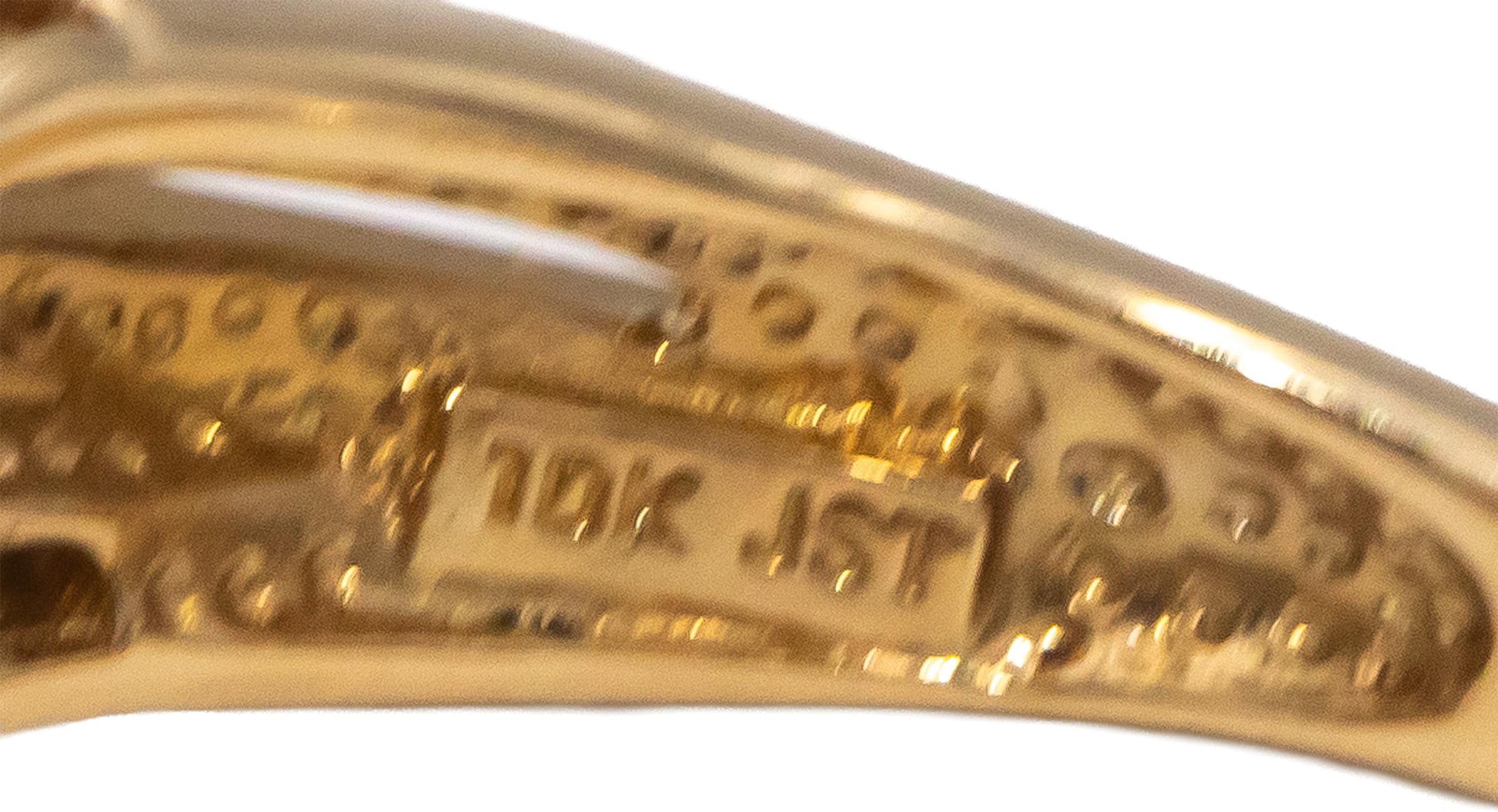 10k Yellow Gold Round & Baguette Cut Diamond Cocktail Ring 1.0CT Size 7