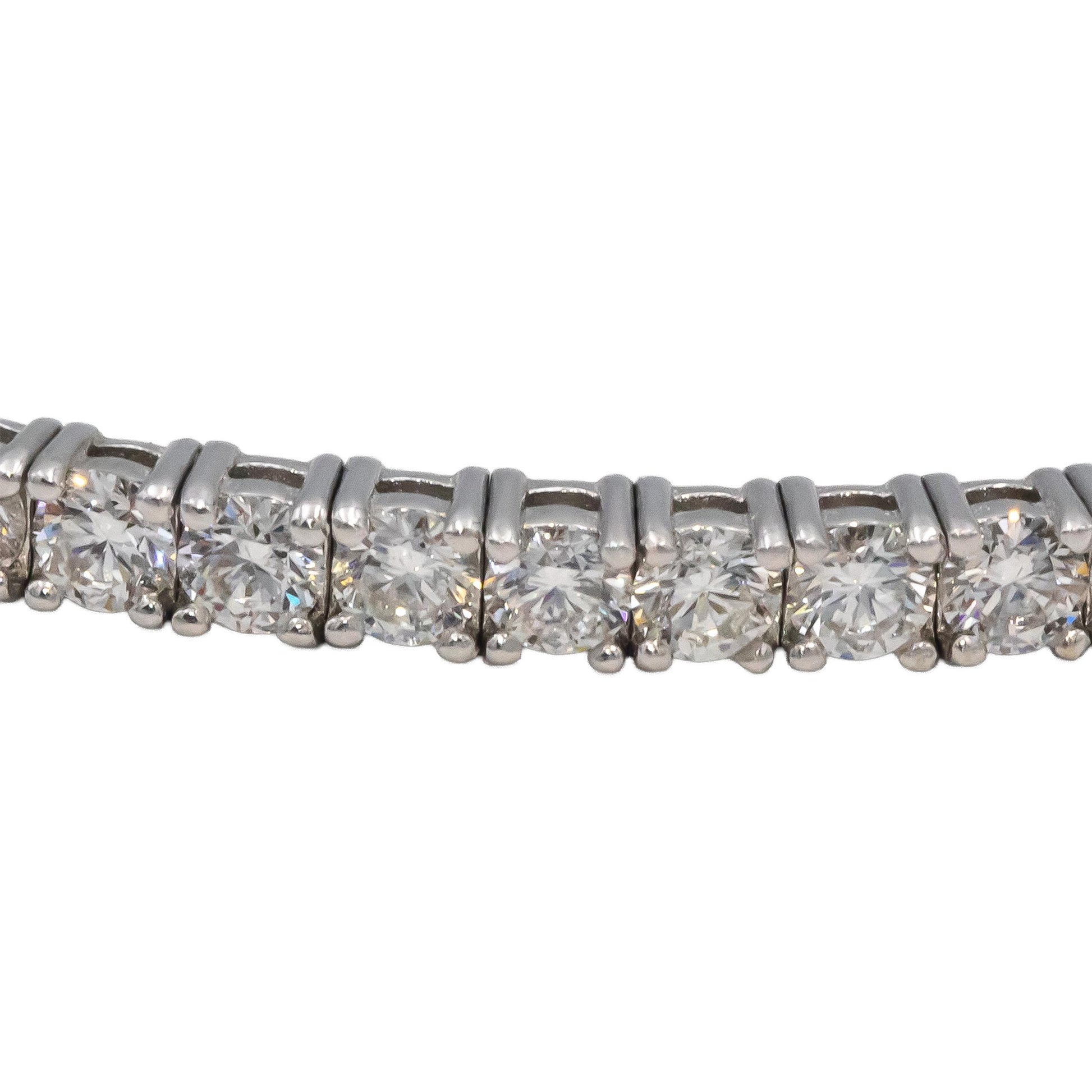Round Diamond 18k White Gold Semi-Flexible Bangle Bracelet 2.33CT