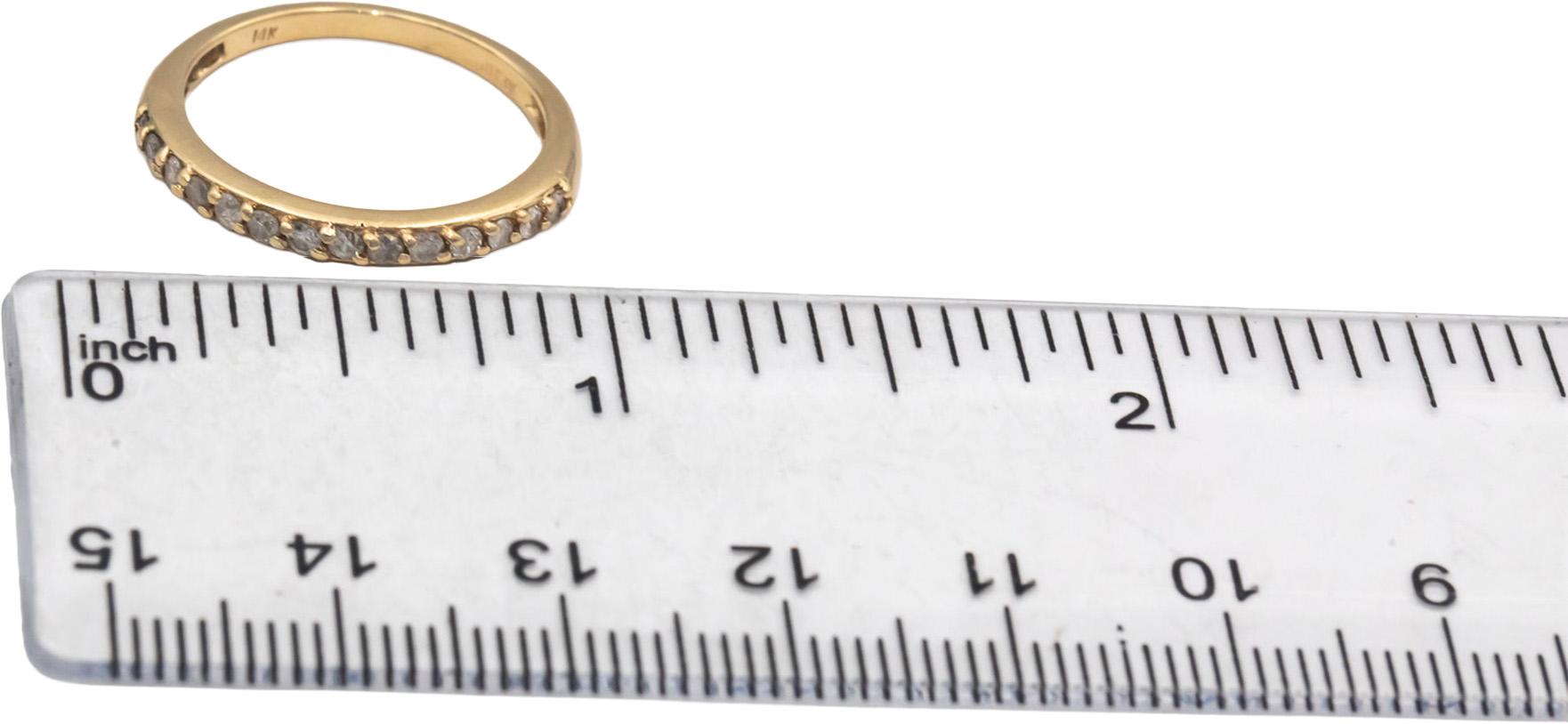 14k Yellow Gold Jewelry Round Diamond Band Ring 0.25CT Size 7