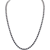 14k White Gold Lab-Grown Diamond Natural Black Diamond Tennis Necklace 10.0CT