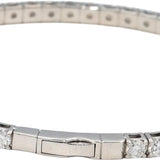Round Diamond 18k White Gold Flexible Bangle Bracelet 7.90CT