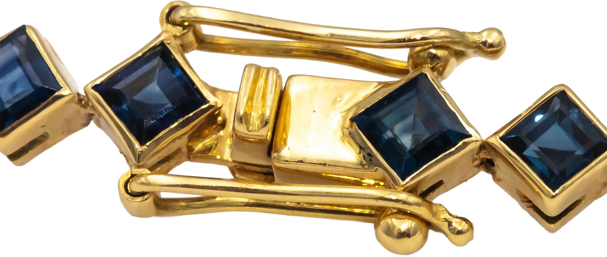 18k Yellow Gold VS Diamond Sapphire Emerald Ruby Fancy Link Bracelet 2.80CT