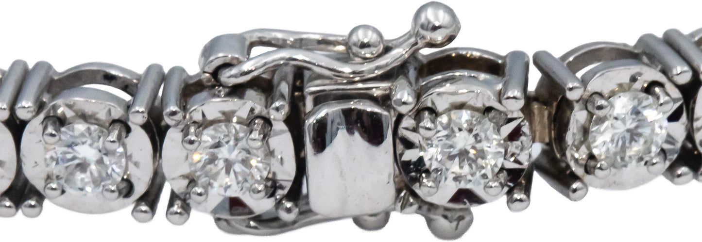14k White Gold Jewelry Round Diamond Tennis Bracelet 3.67CT