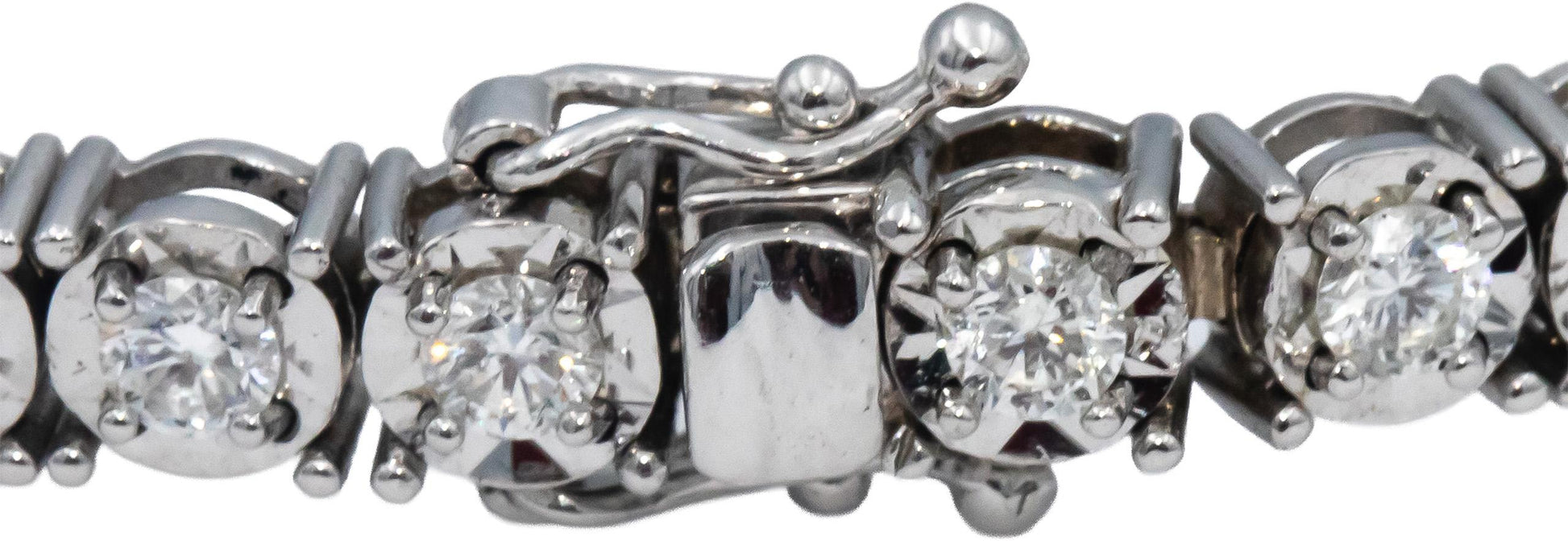 14k White Gold Jewelry Round Diamond Tennis Bracelet 3.67CT