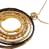 CGL Certified 18k Rose Gold Multi-Color Round Diamond Pendant Necklace 4.55CT