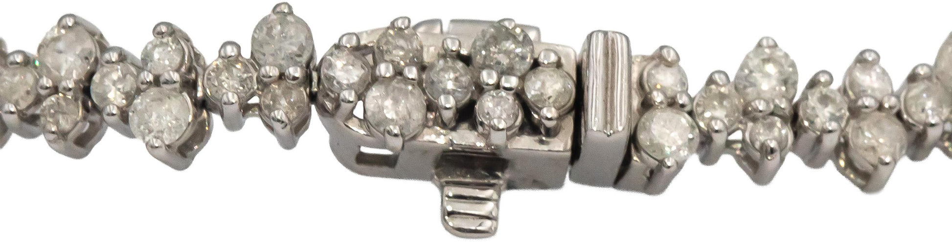 14k White Gold Round Diamond Fancy Link Bracelet 1.0CT