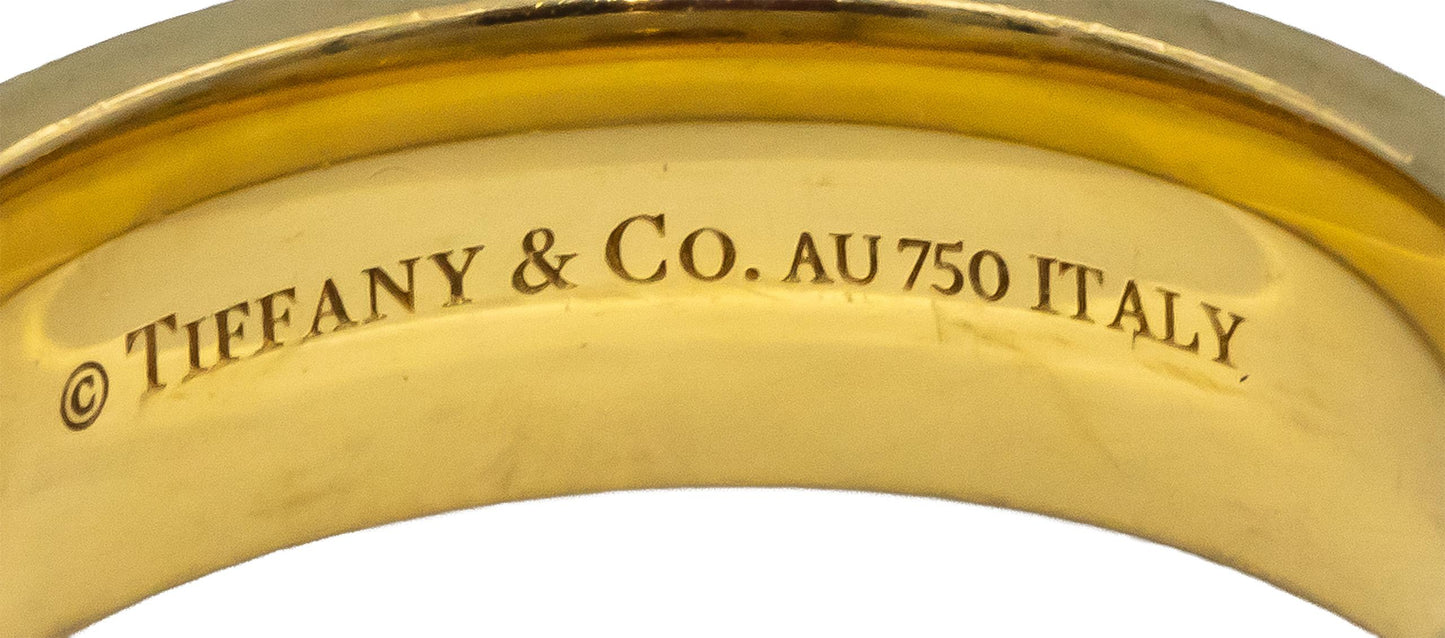TIFFANY & CO. 18k Yellow Gold VS Round Diamond Tiffany T Ring .13CT $4350 Retail