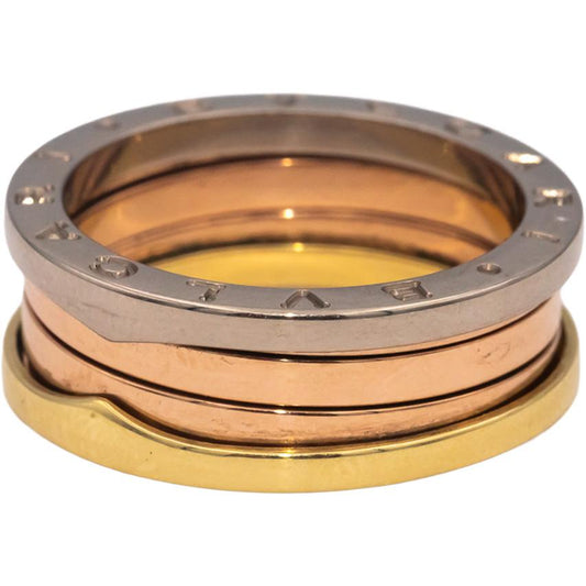 BVLGARI 18k Rose White Yellow Gold B.zero1 Collection Ring Size 9 Euro 59