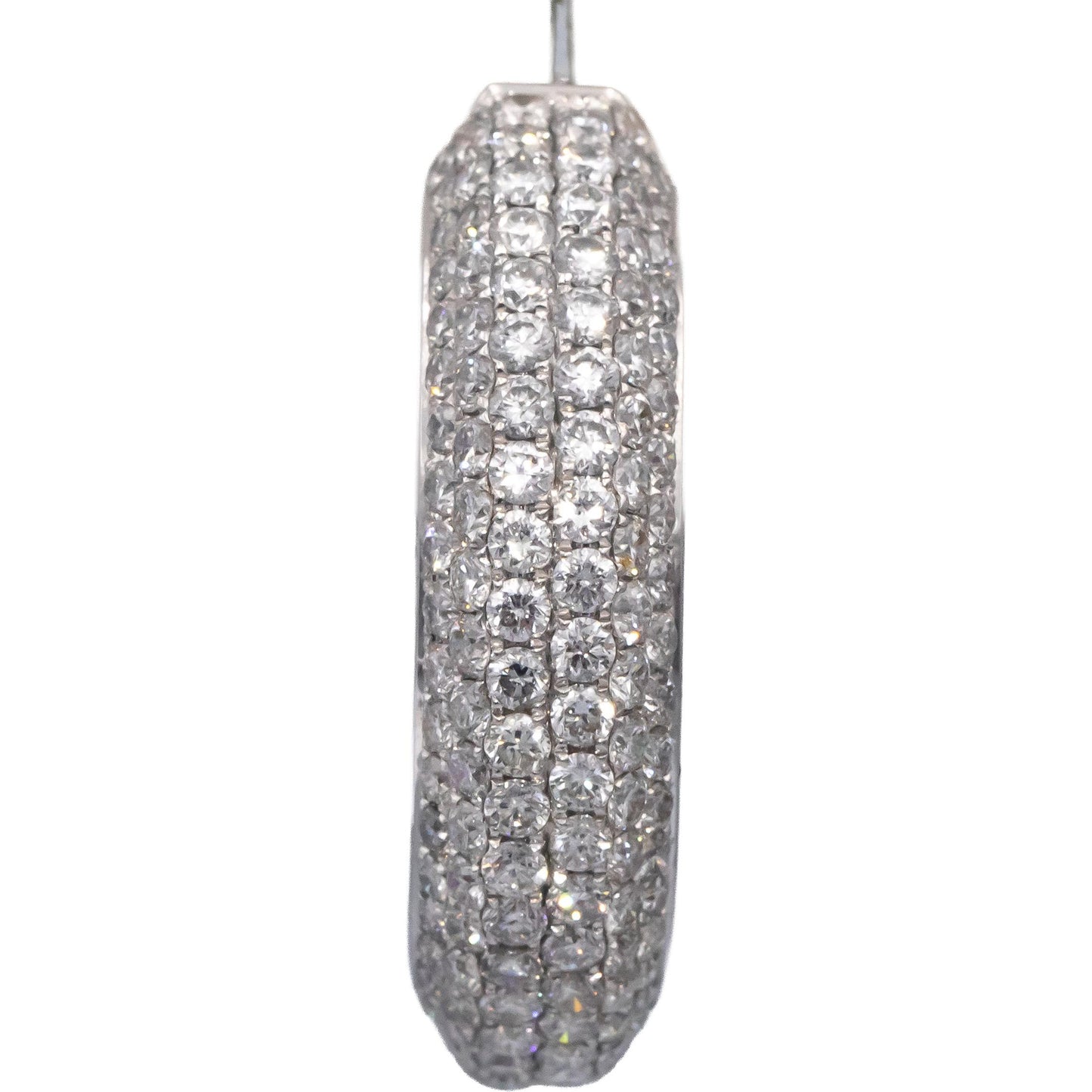 18k White Gold VS Round Diamond Inside Out Cluster Hoop Earrings 9.50CTW