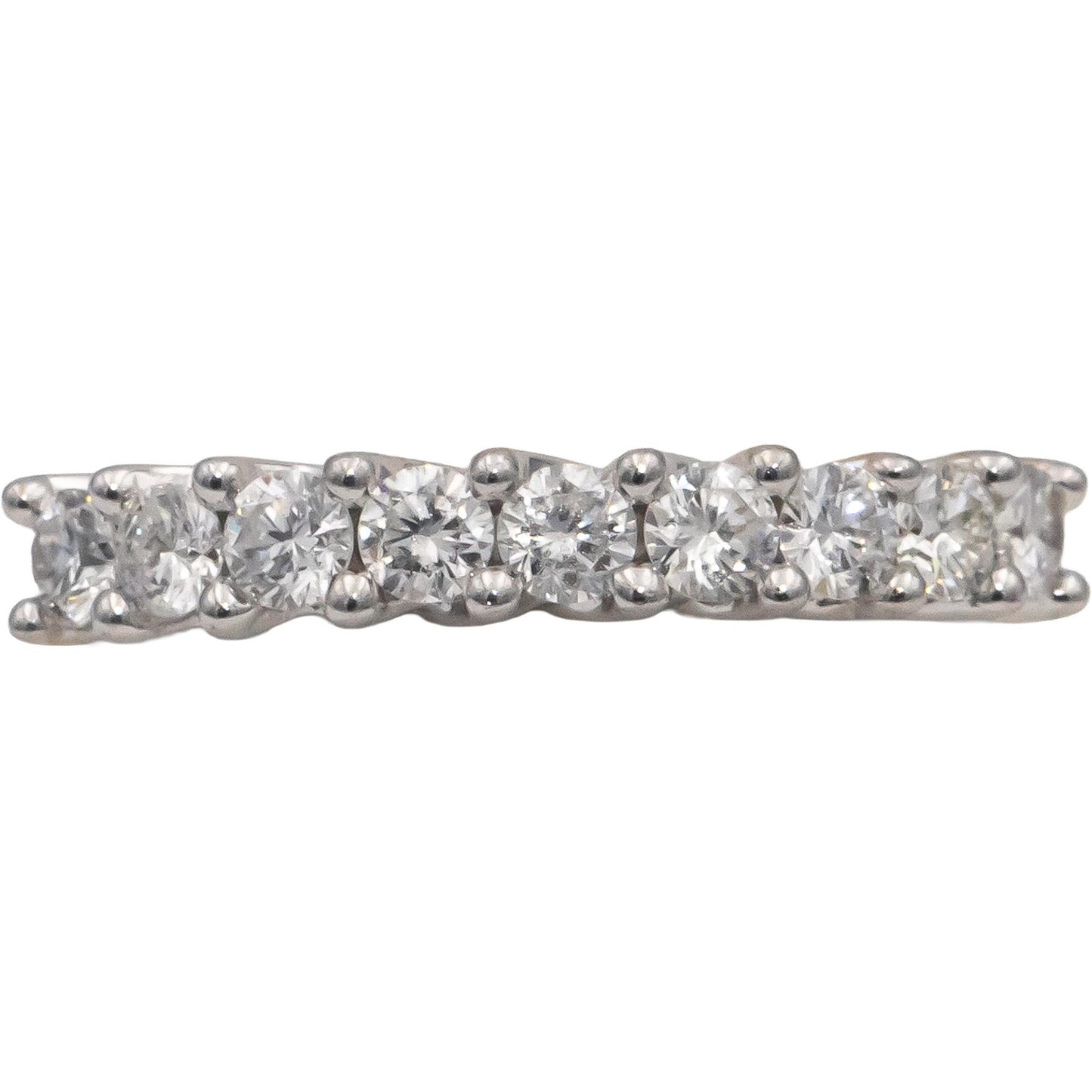 ODELIA Designer 18k White Gold Round Diamond Band Ring 0.75CT Size 7.5